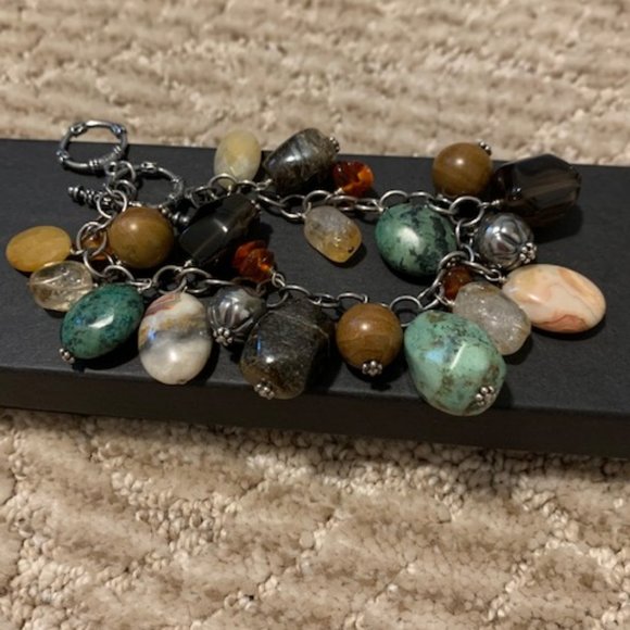 Silpada Natural Multi Stone Dangle Bracelet - Picture 3 of 5